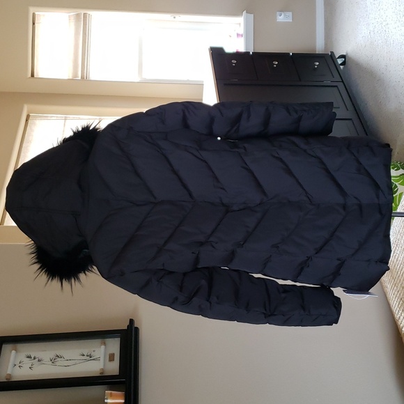 NWT BINACL Winter Parka Puffer Faux Fur Hooded Coat Jacket Warm Black Small - Picture 9 of 16